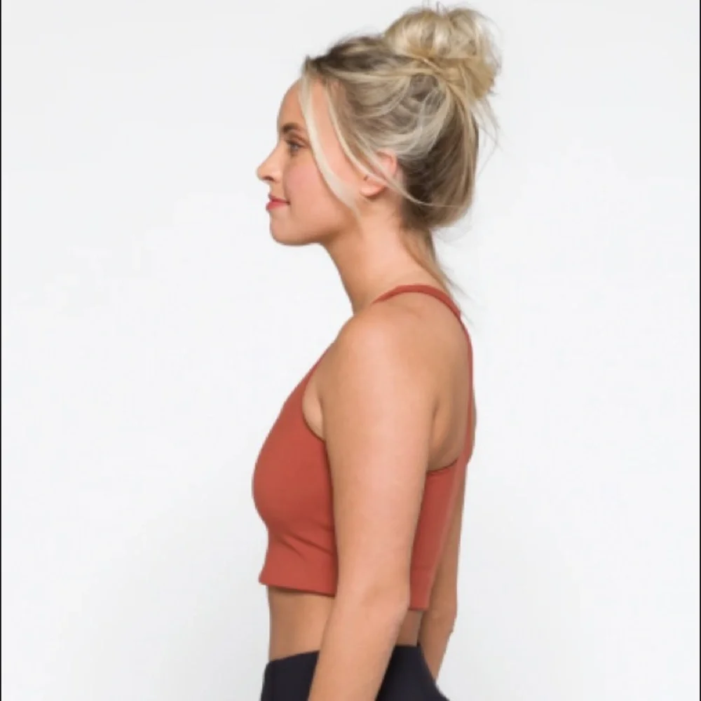 NWT Girlfriend Collective Paloma Racerback bra size medium color burnt orange - Picture 3 of 7